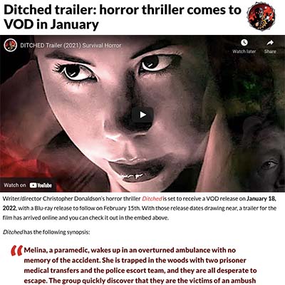 Ditched trailer: horror thriller comes to VOD in January